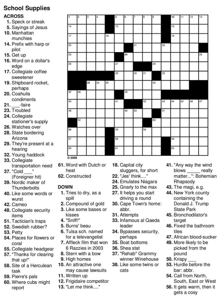 Freedailycrosswords Com Printable Crossword Puzzles Elmo Coloring Sheets