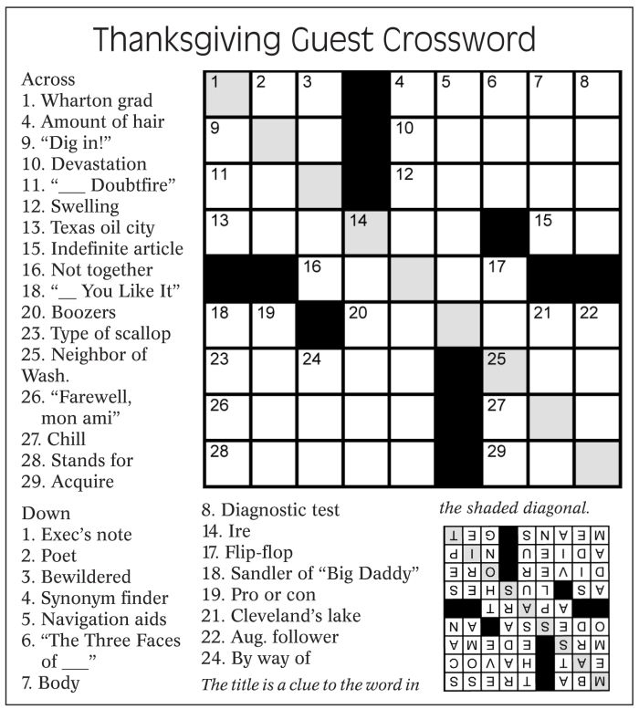 10 Superfun Thanksgiving Crossword Puzzles Kitty Baby Love