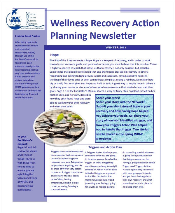 11 Wellness Recovery Action Plan Templates PDF Word