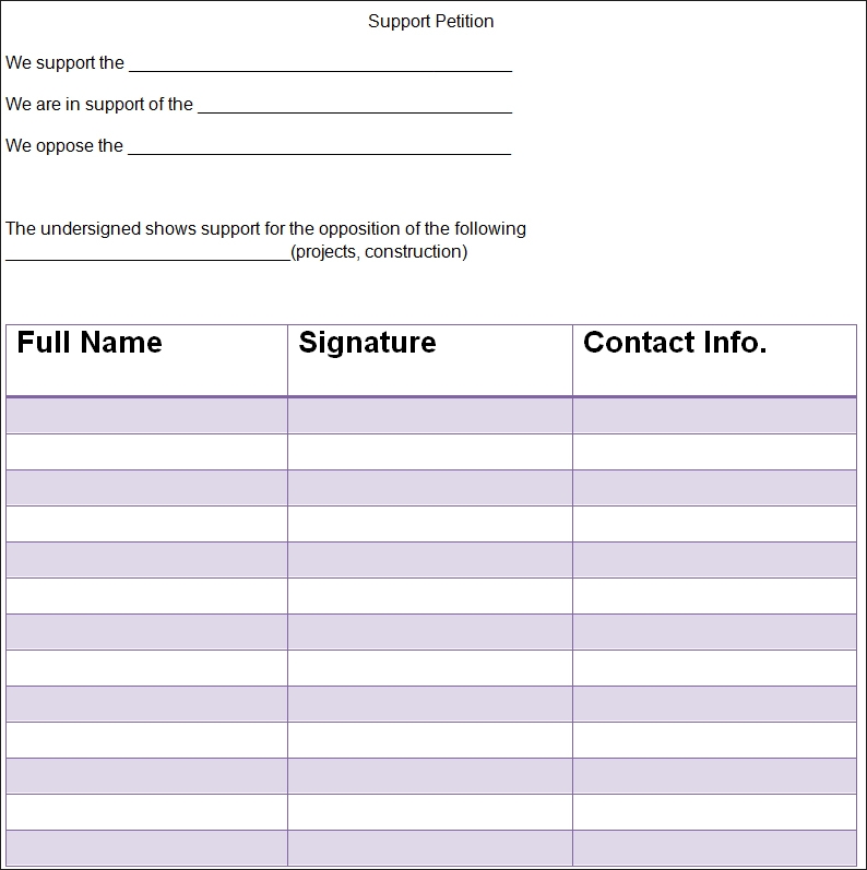 13 Free Printable Petition Templates Word PDF Documents
