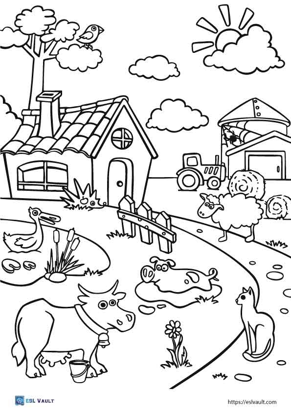 19 Free Printable Farm Coloring Pages PDF ESL Vault