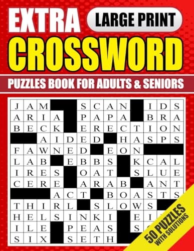 2024 Extra Large Print Crossword Puzzles Book For Adults Seniors 50 