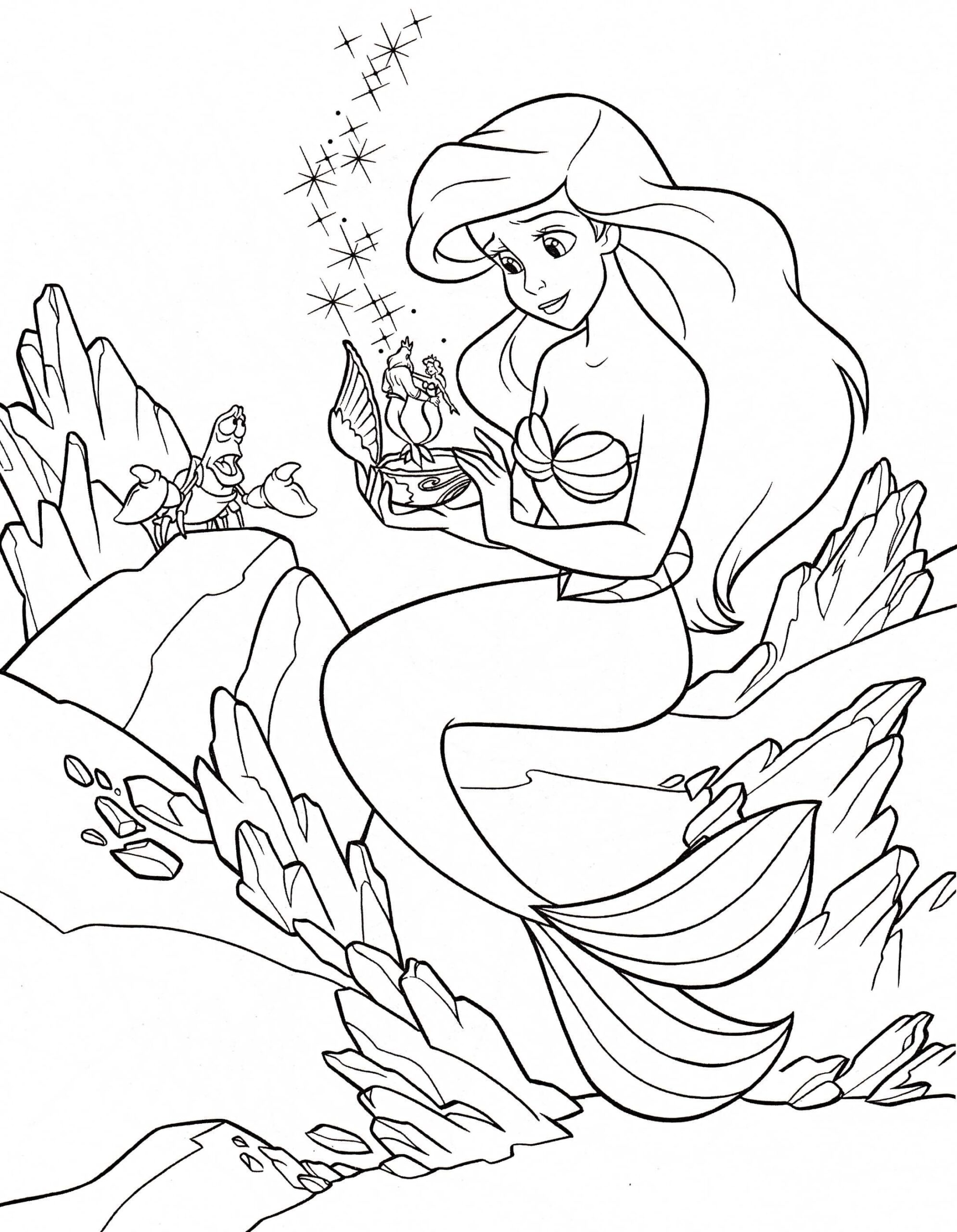 21 Coloring Pages Princess Ariel Ideas In 2021