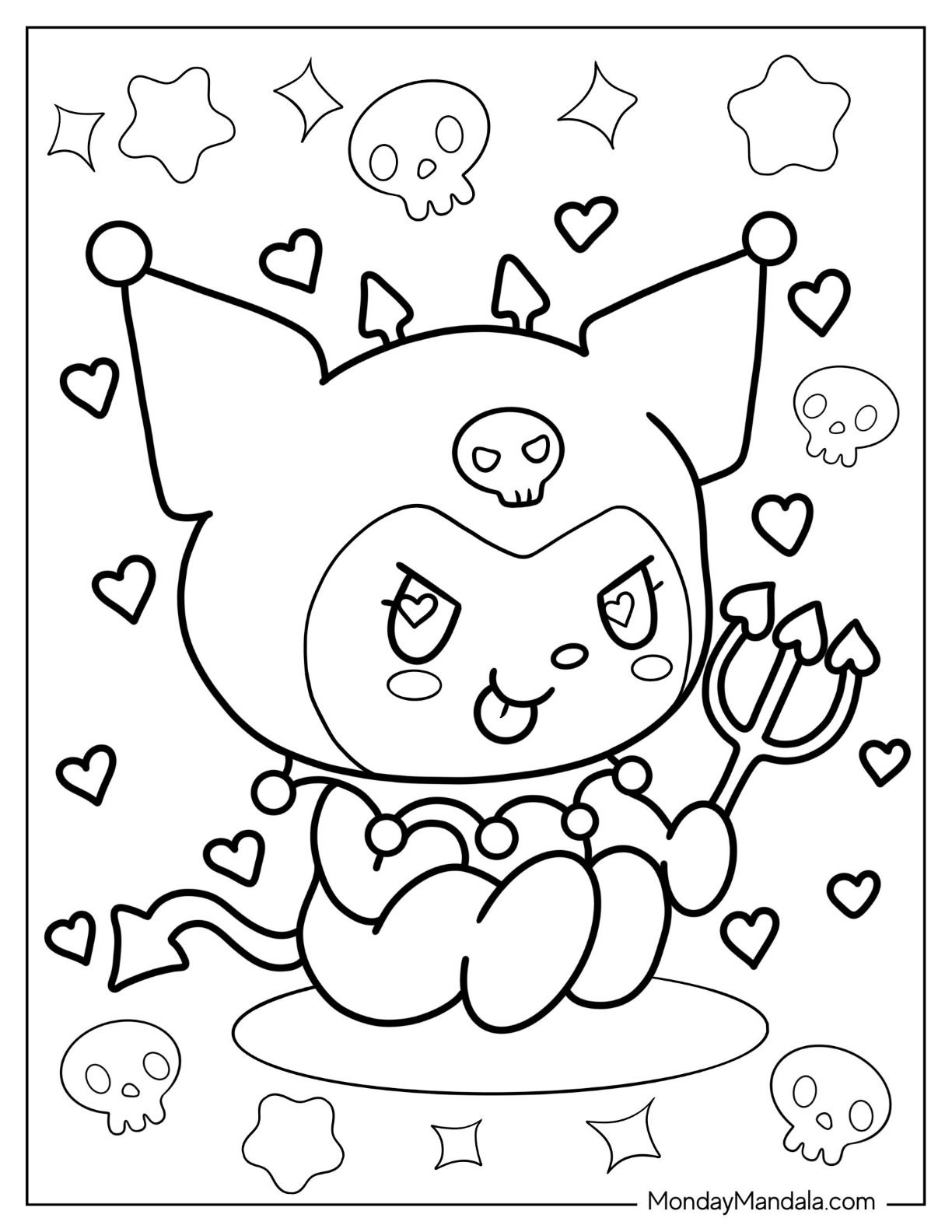 Kuromi Coloring Page Elmo Coloring Sheets