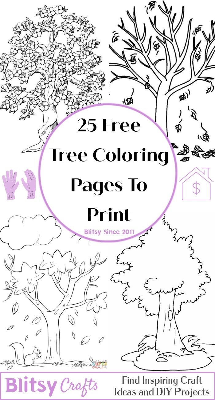 25 Free Tree Coloring Pages For Kids And Adults
