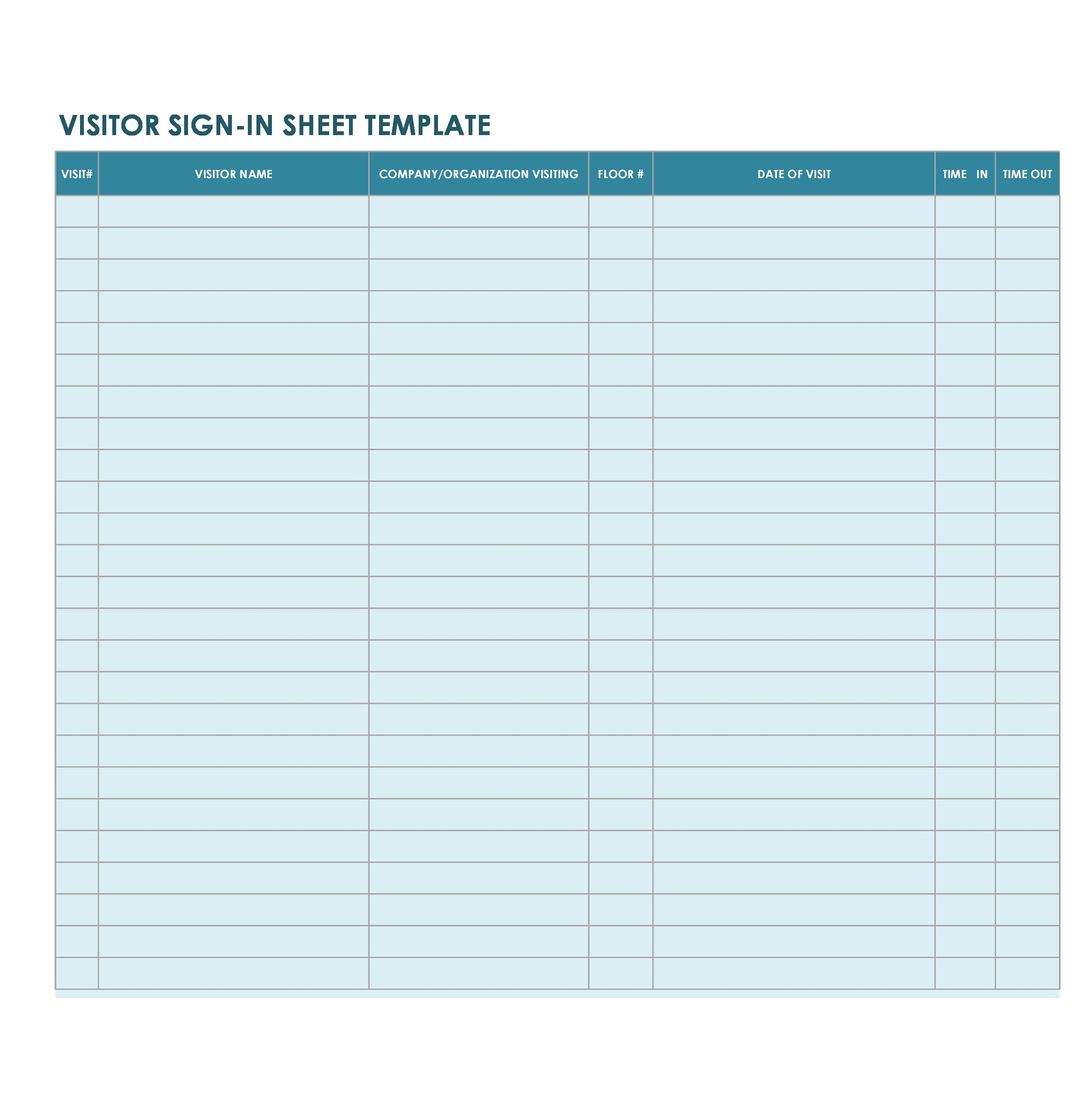 30 Printable Sign In Sign Out Sheets Best Templates Images