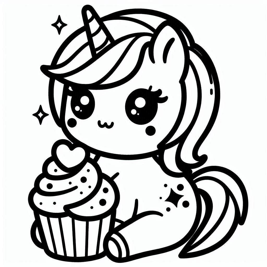 50 Cute Kawaii Unicorn Drawings Printable Coloring Pages For Kids And