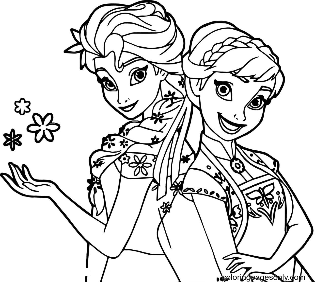 55 Elsa And Anna Coloring Pages ColoringPagesOnly