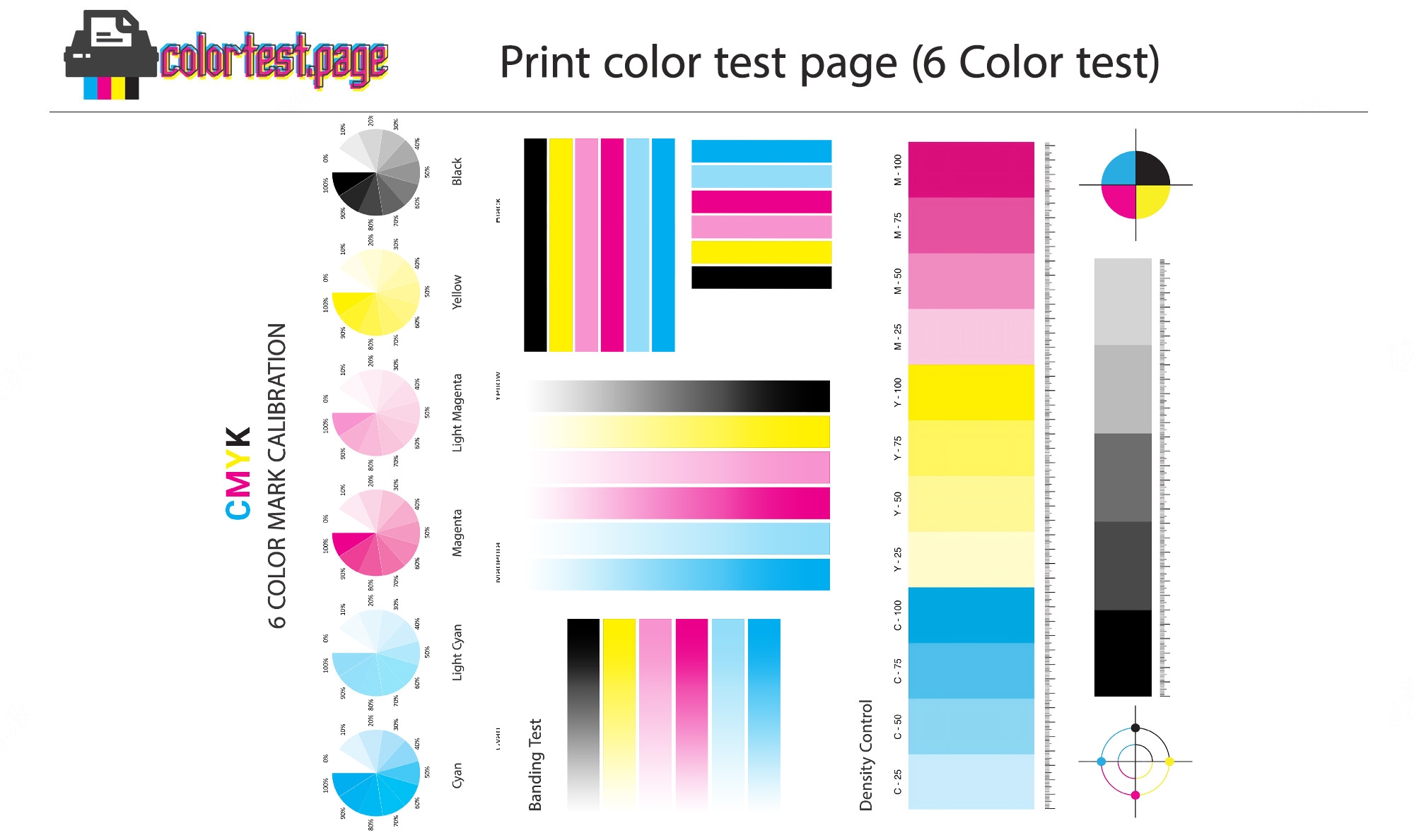 6 Color Printer Test Page Color Test Page