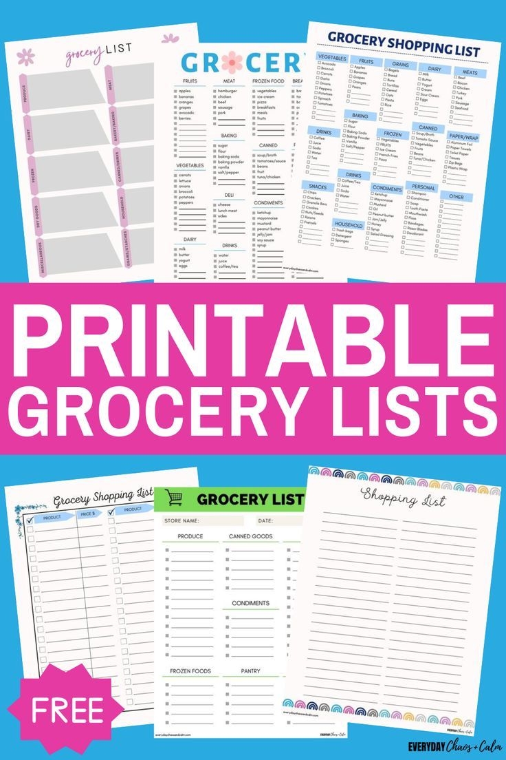 8 Free Printable Grocery List Templates PDF Download Free Printable
