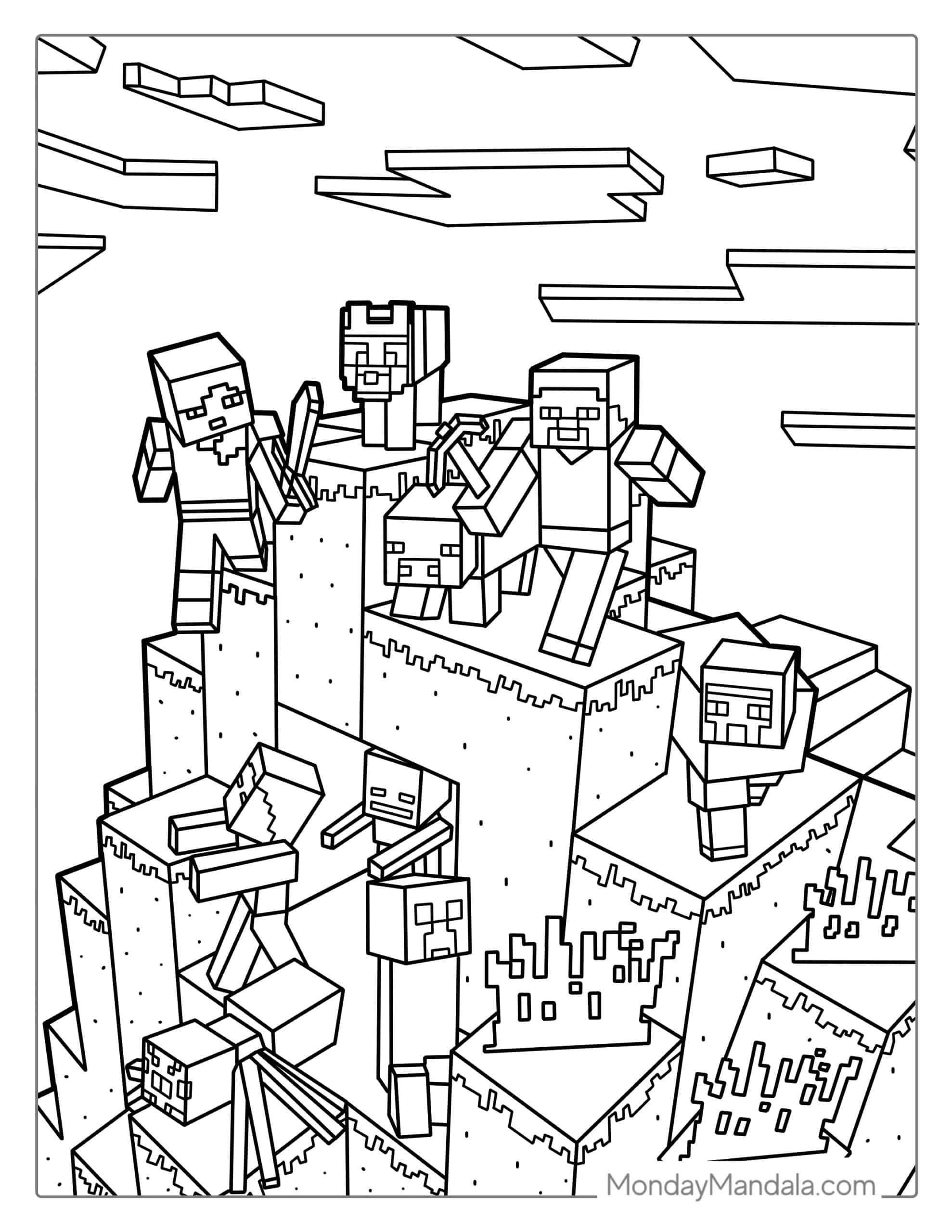 80 Minecraft Coloring Pages Free PDF Printables Pokemon Coloring