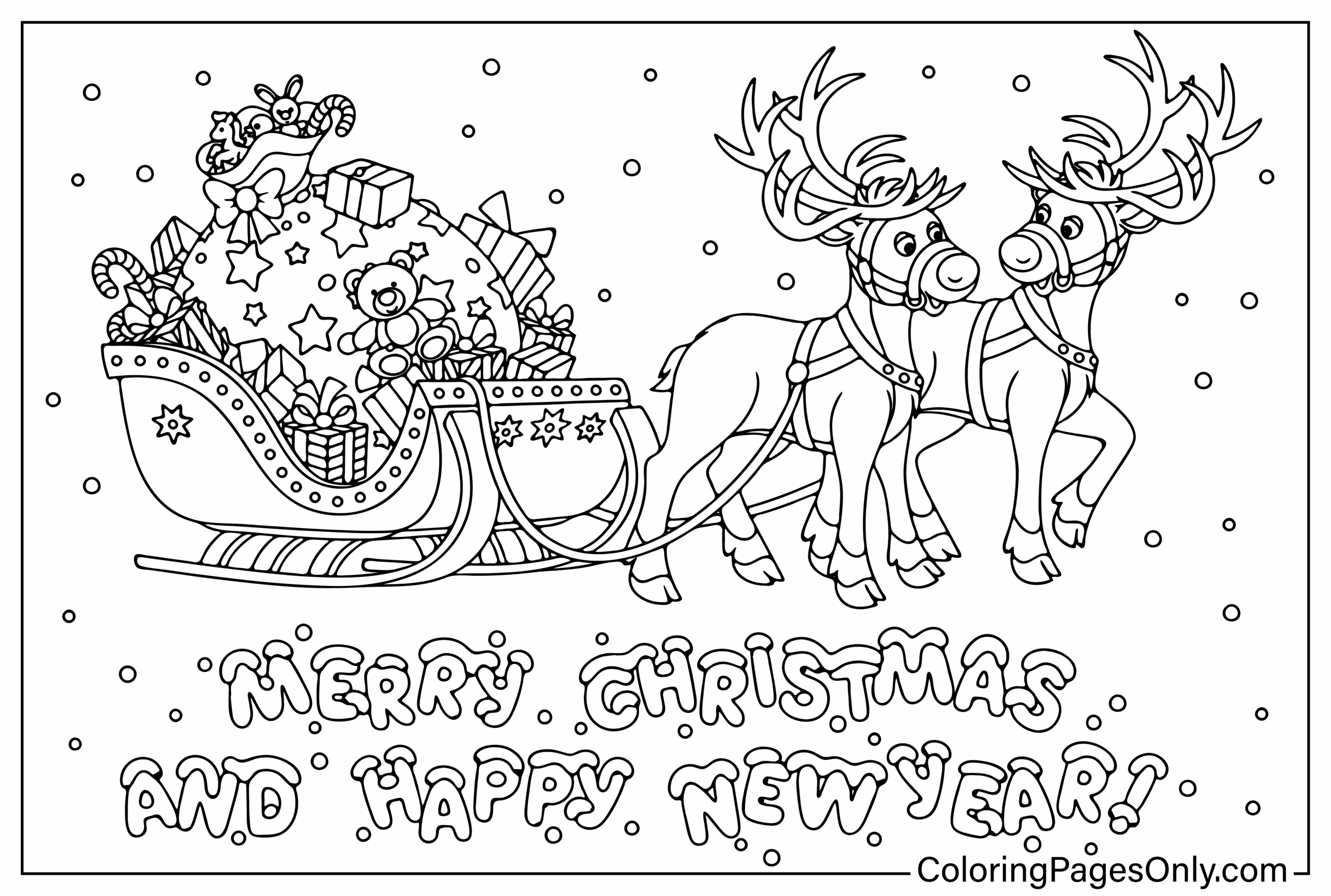 89 Reindeer Coloring Pages ColoringPagesOnly