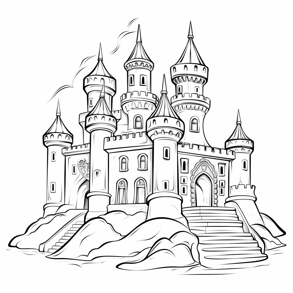 A Castle Coloring Page