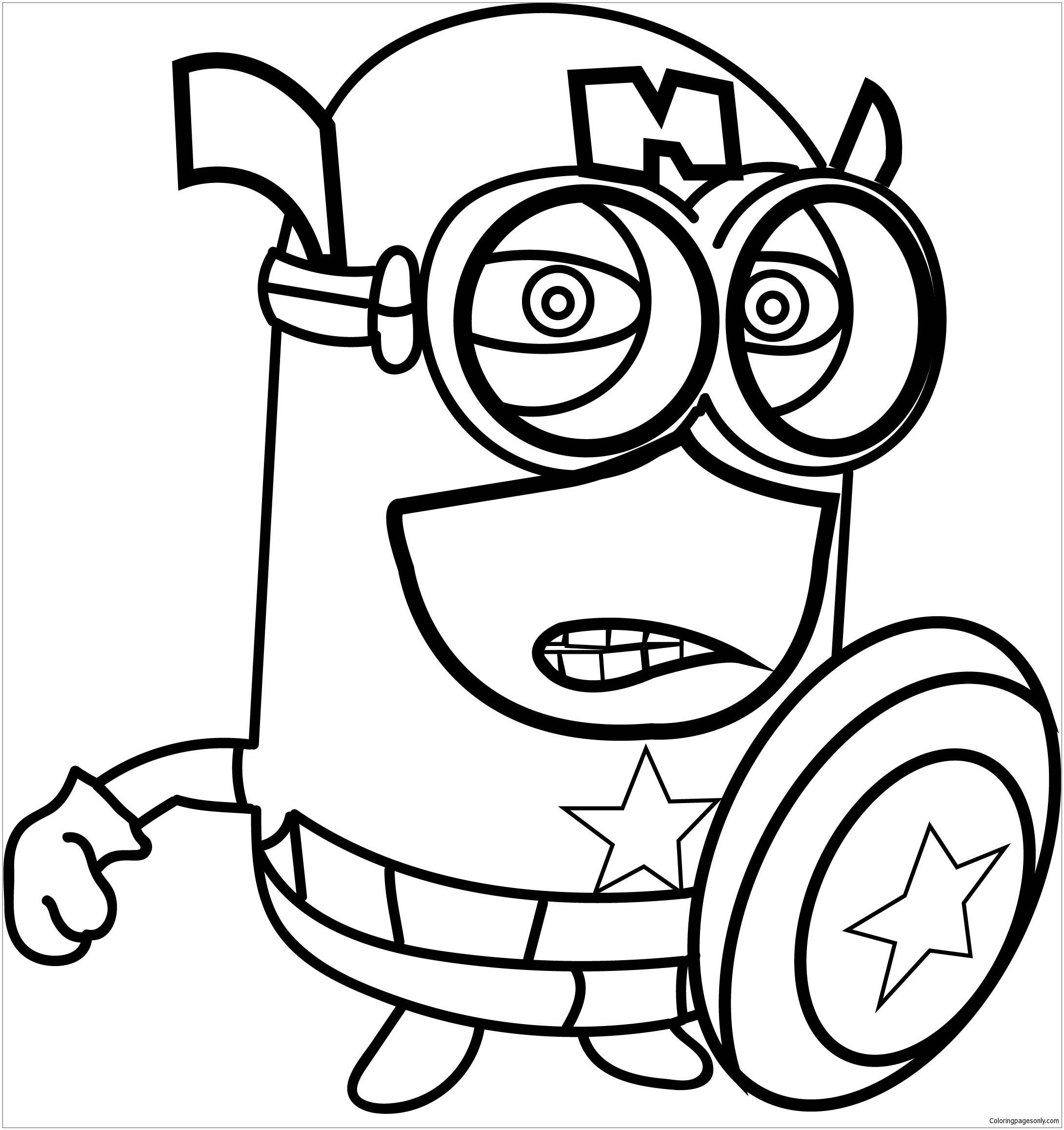 Angry Captain Minion Coloring Page Free Printable Coloring Pages