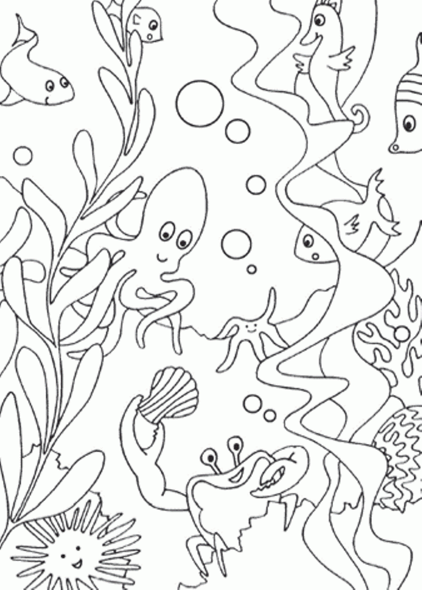 Animal Coloring Pages Of Ocean Animals Coloring Home