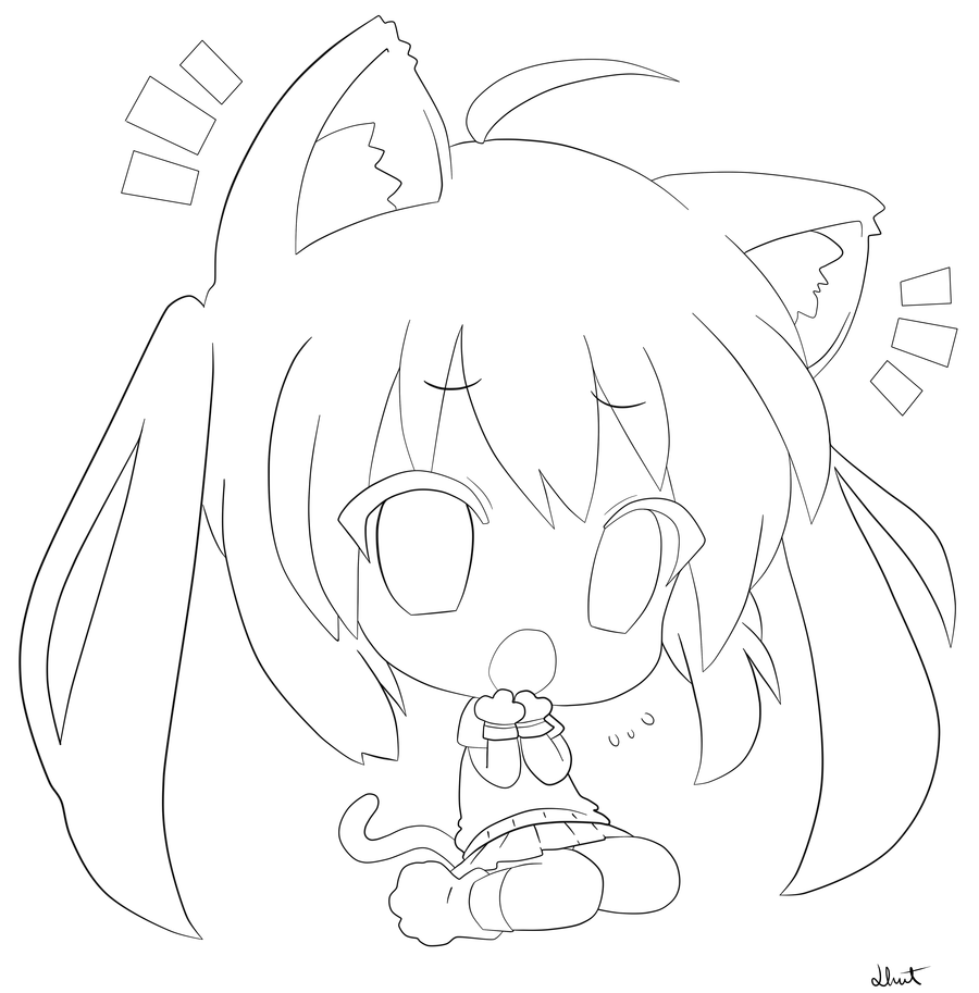Anime Cat People Coloring Pages