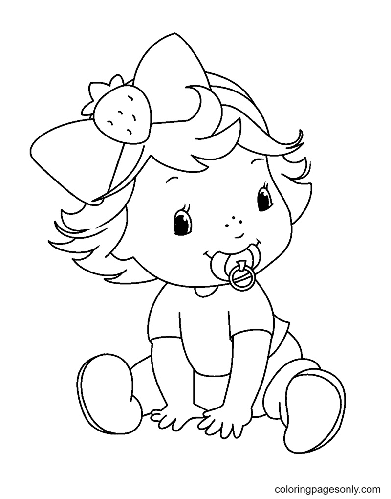Baby Strawberry Shortcake Coloring Page Free Printable Coloring Pages