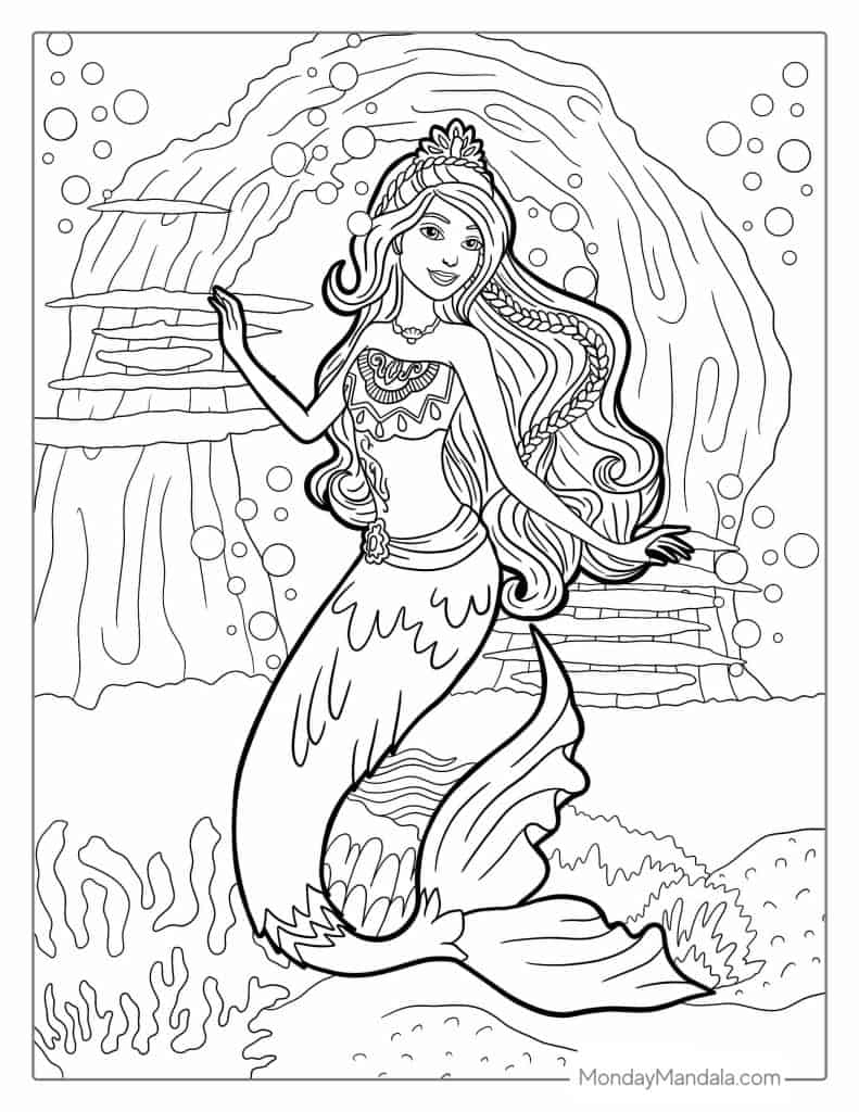 Barbie Mermaid Colouring Pages To Print Infoupdate