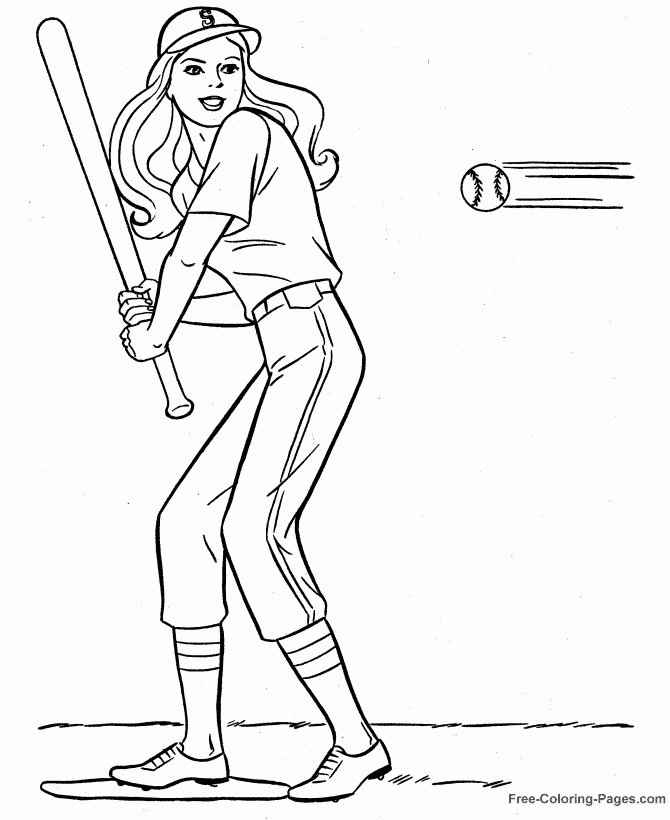 Baseball Coloring Pages For Girls
