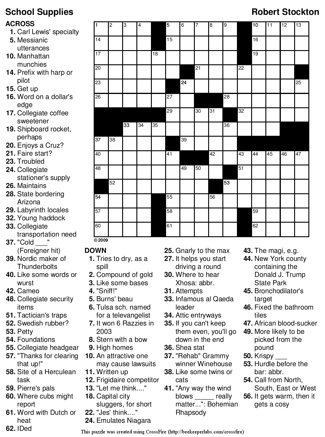 Beekeeper Crosswords Printable Crossword Grid Printable Crossword