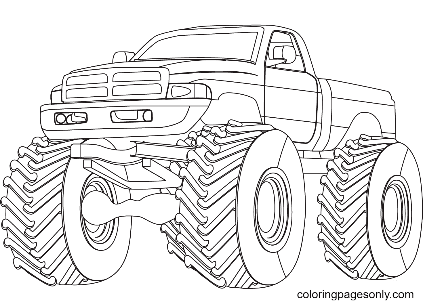 Big Wheels Monster Truck Coloring Page Free Printable Coloring Pages