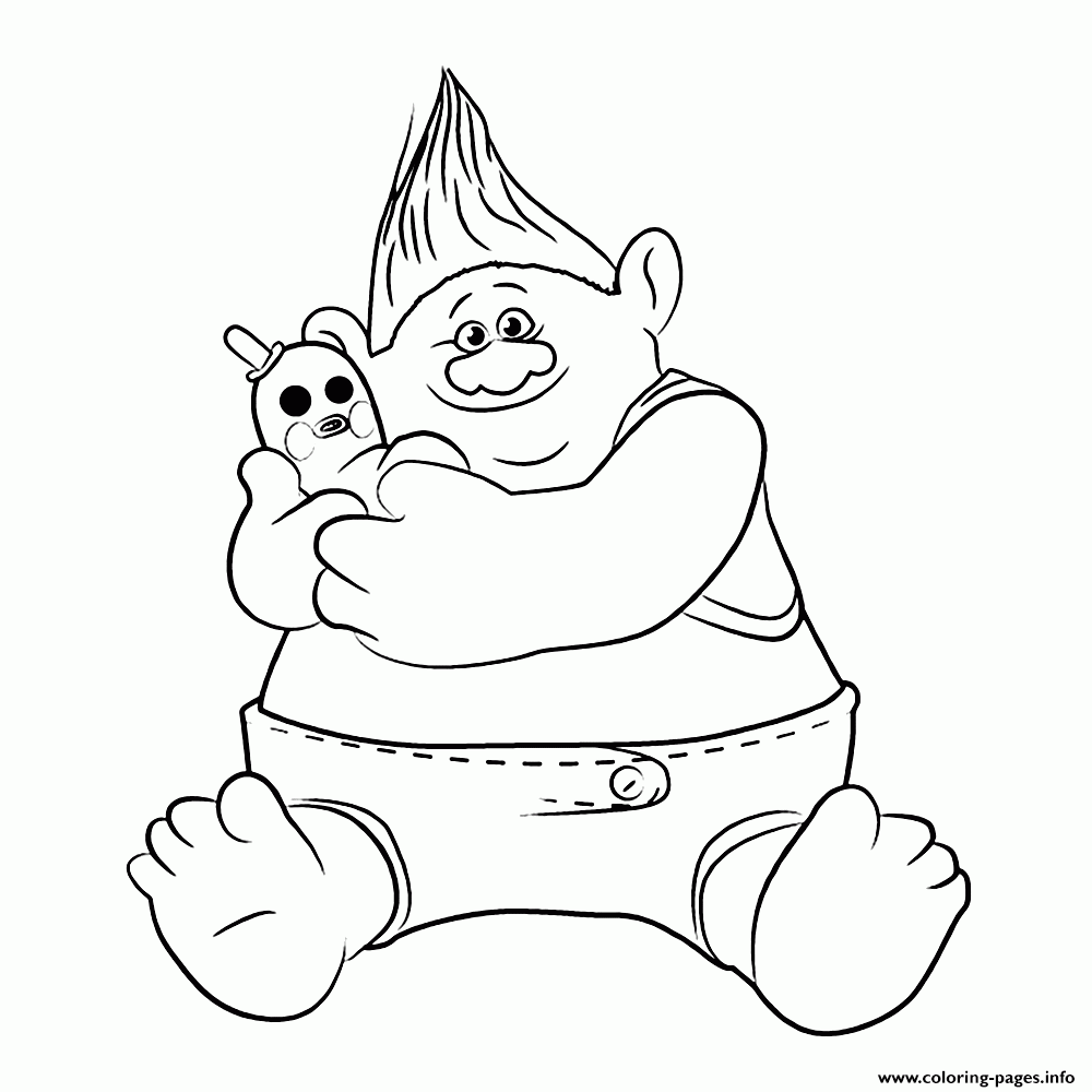 Biggie Trolls Movie Coloring Pages Printable