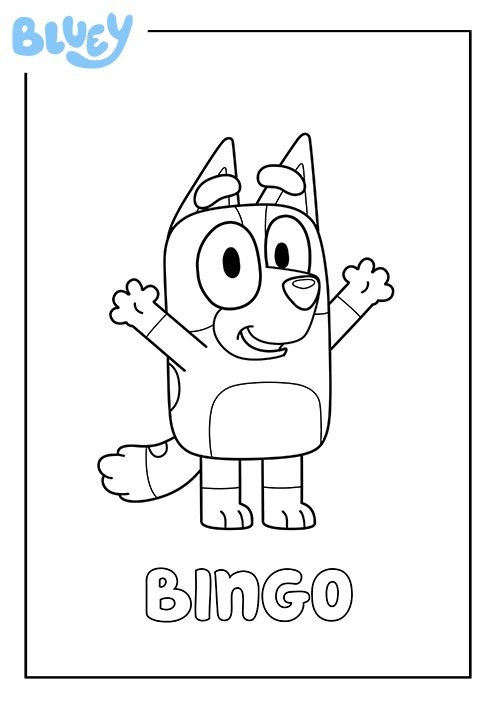 Bingo Bluey Character Coloring Page Free Printable Coloring Pages