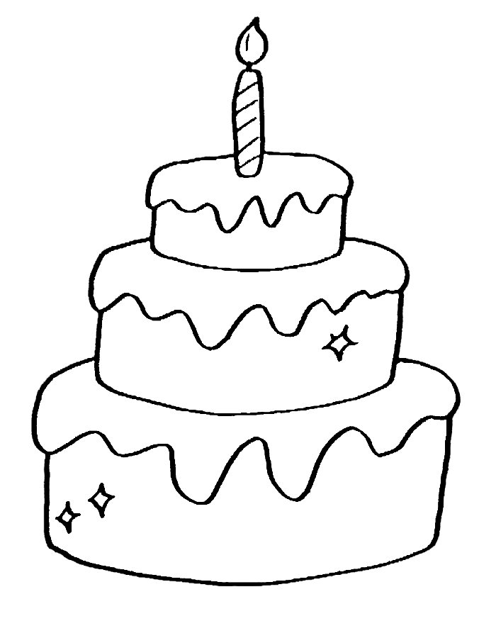 Birthday Cake Coloring Pages Free Printable PDF 