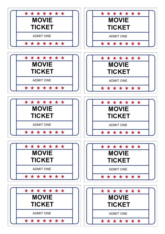 Blank Ticket Templates Printable