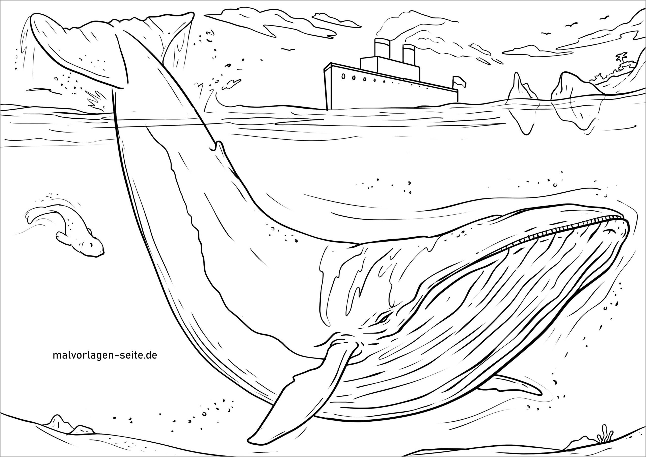 Blue Whale Coloring Page ColoringBay
