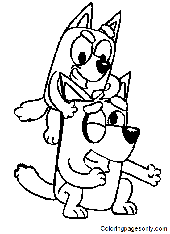 Bluey And Bingo Coloring Page Free Printable Coloring Pages
