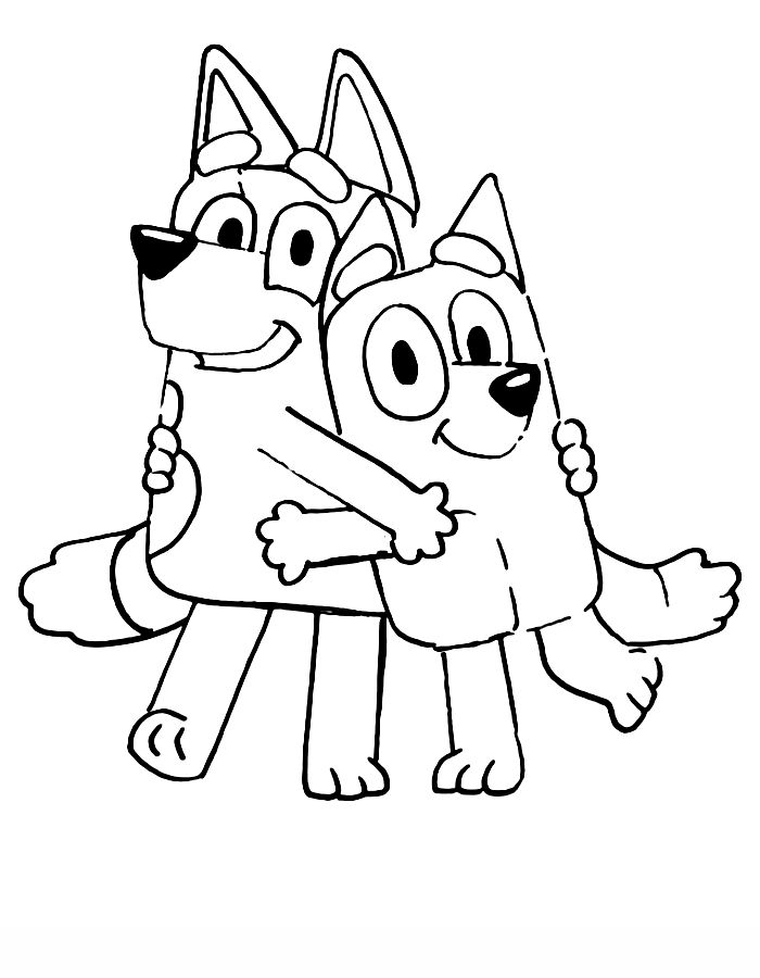 Bluey And Bingo Coloring Pages Free Printable PDF