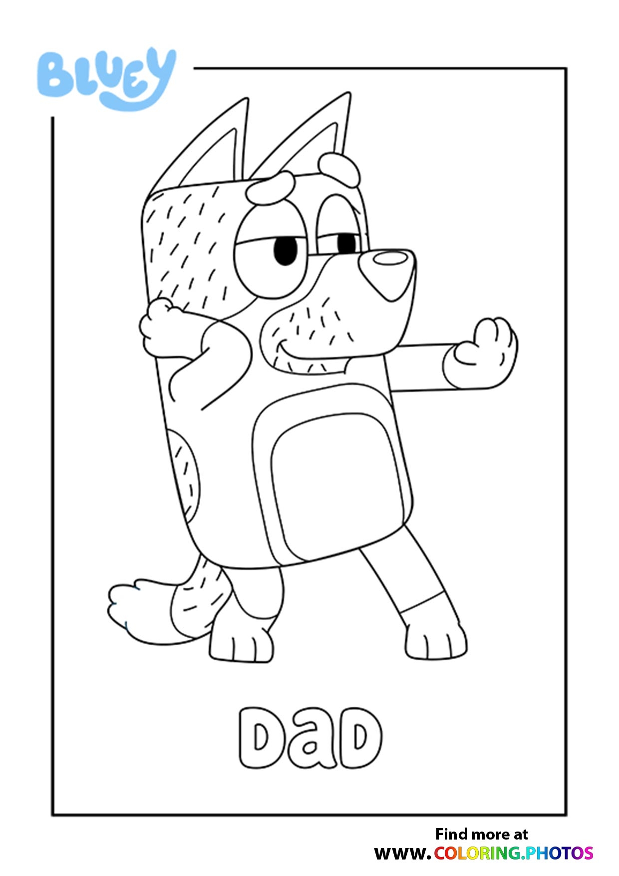 Bluey Dad Coloring Pages For Kids