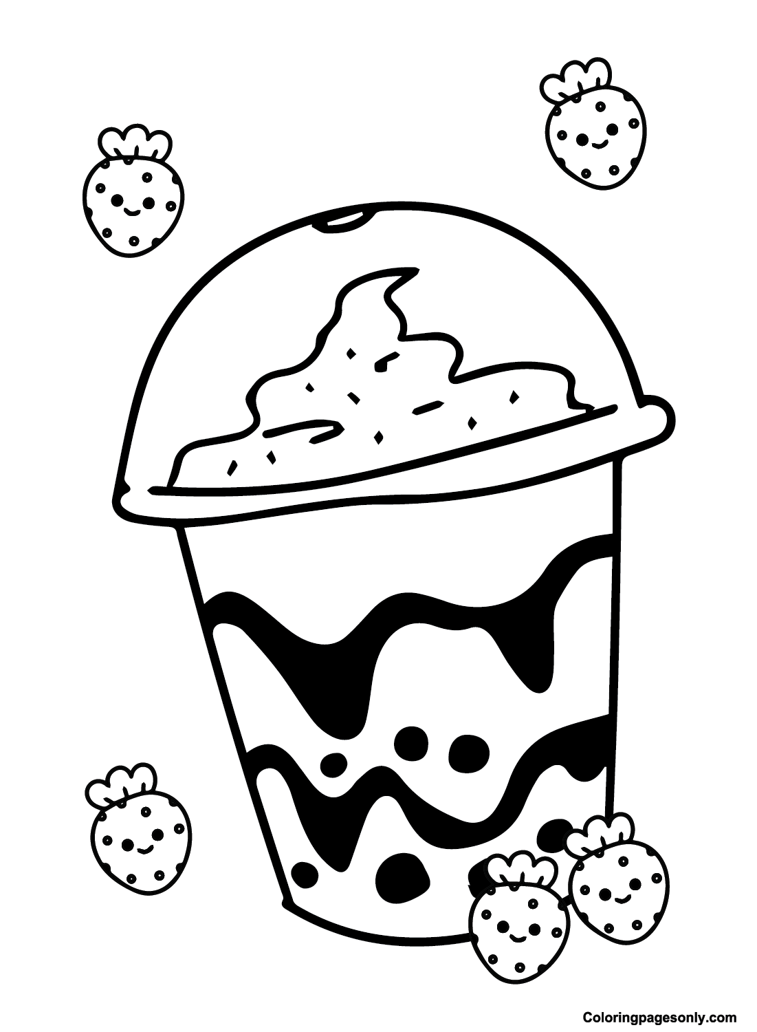 Boba Milk Tea Coloring Page Free Printable Coloring Pages