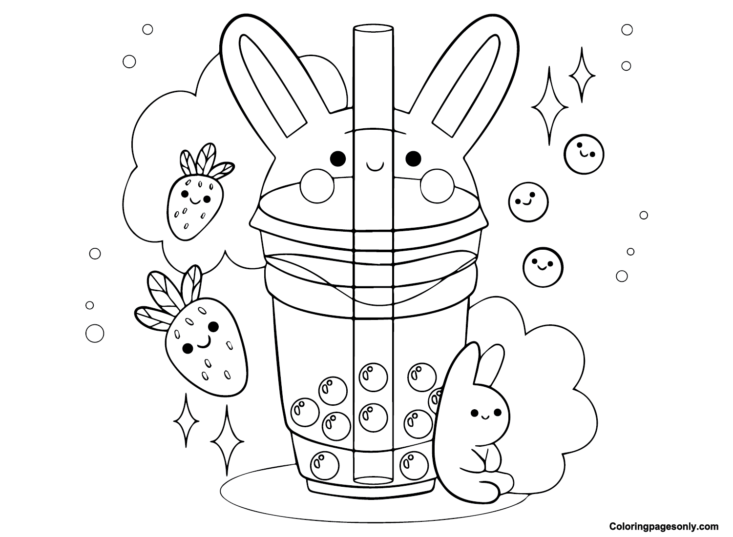 Boba Tea Coloring Pages Printable For Free Download