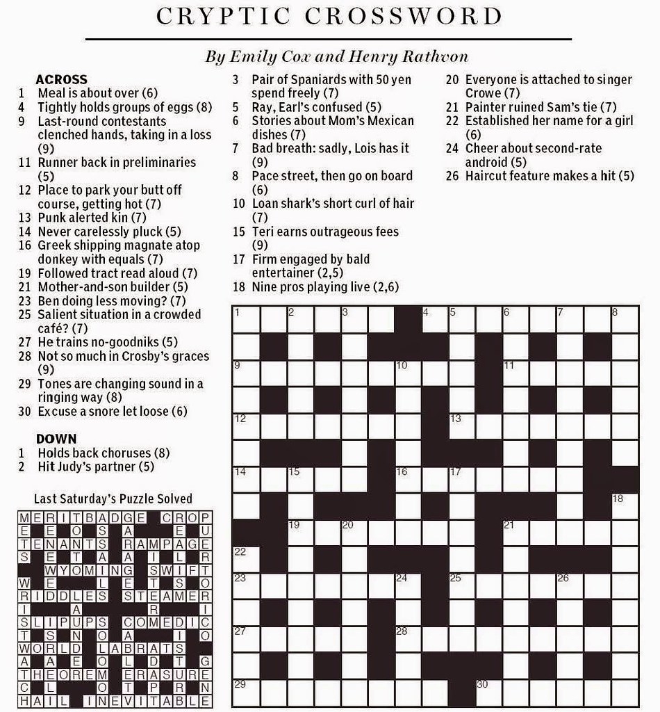 Boston Globe Crossword Puzzle Printable Printable Crossword Puzzles