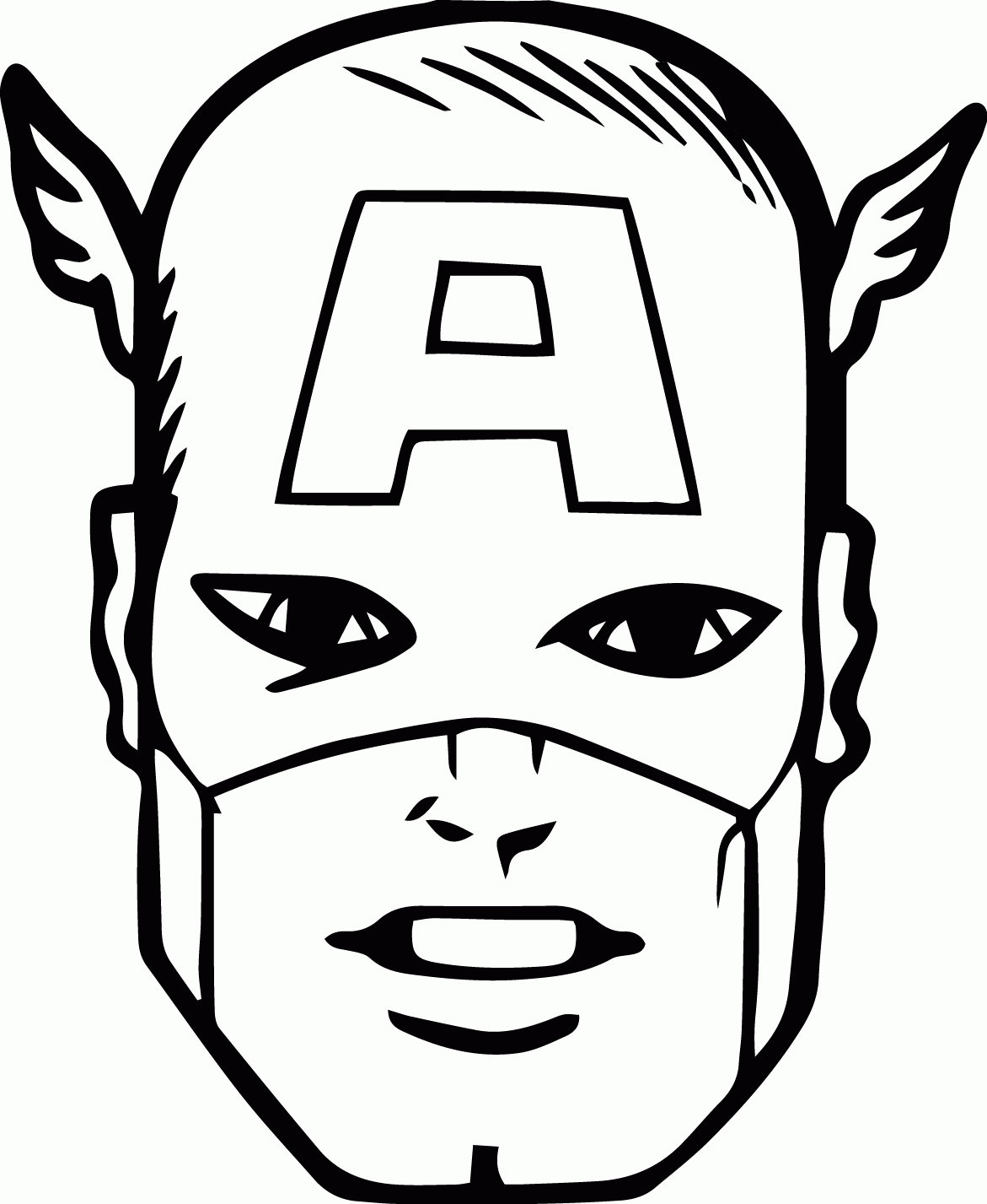 Captain America Face Coloring Pages Coloring Home