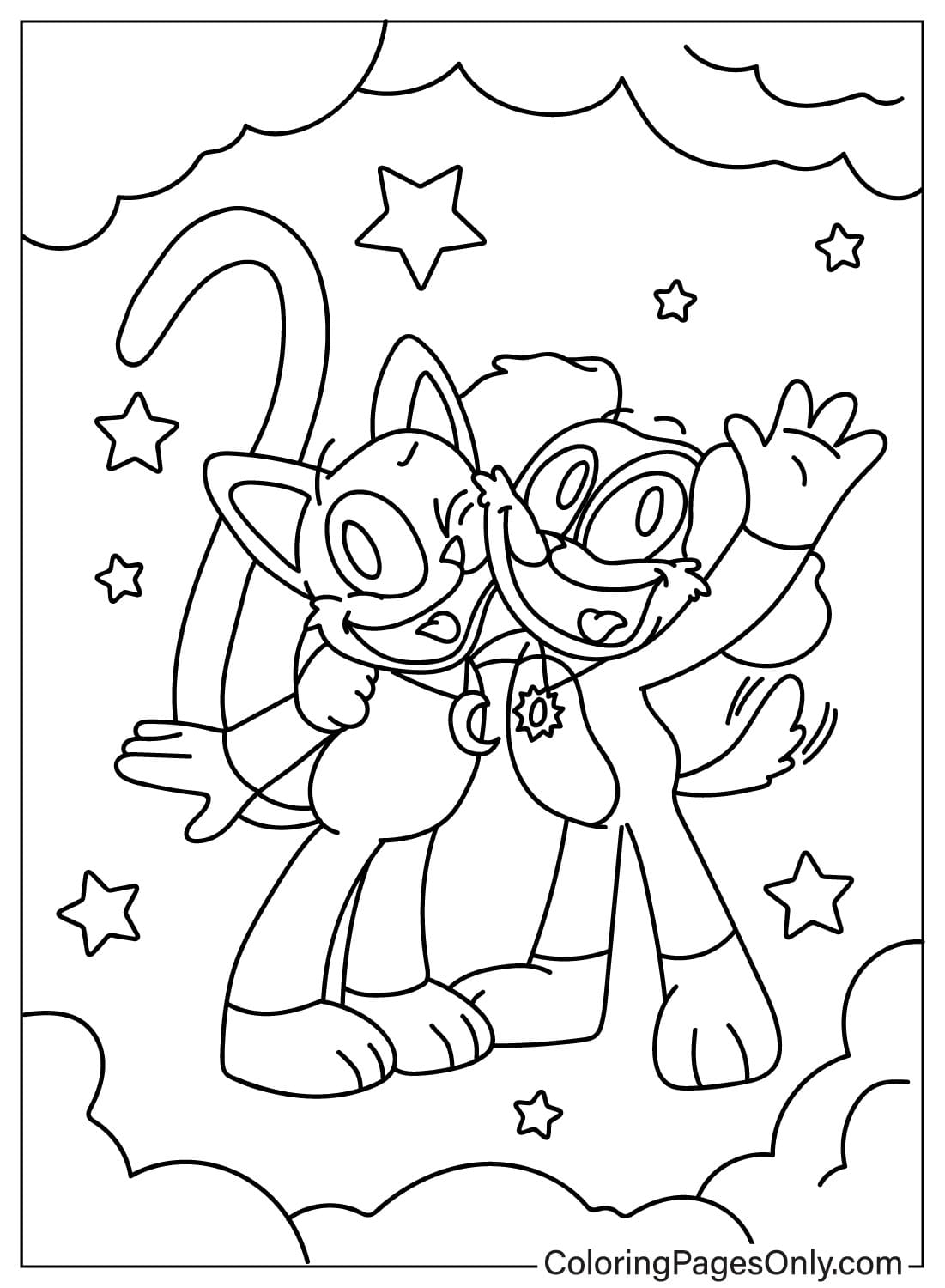 CatNap DogDay Coloring Page Free Printable Coloring Pages