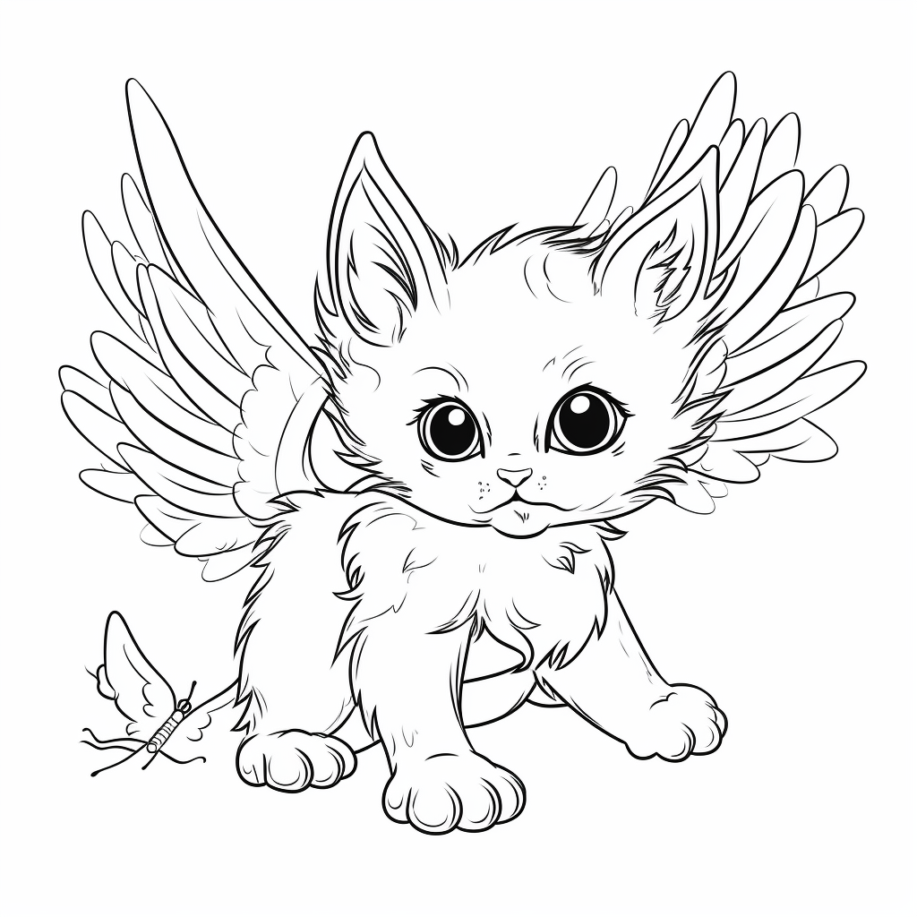 Cats With Wings Coloring Pages Coloring Home