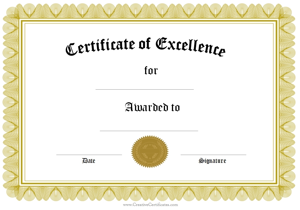 Certificate Printable Certificates Templates Free