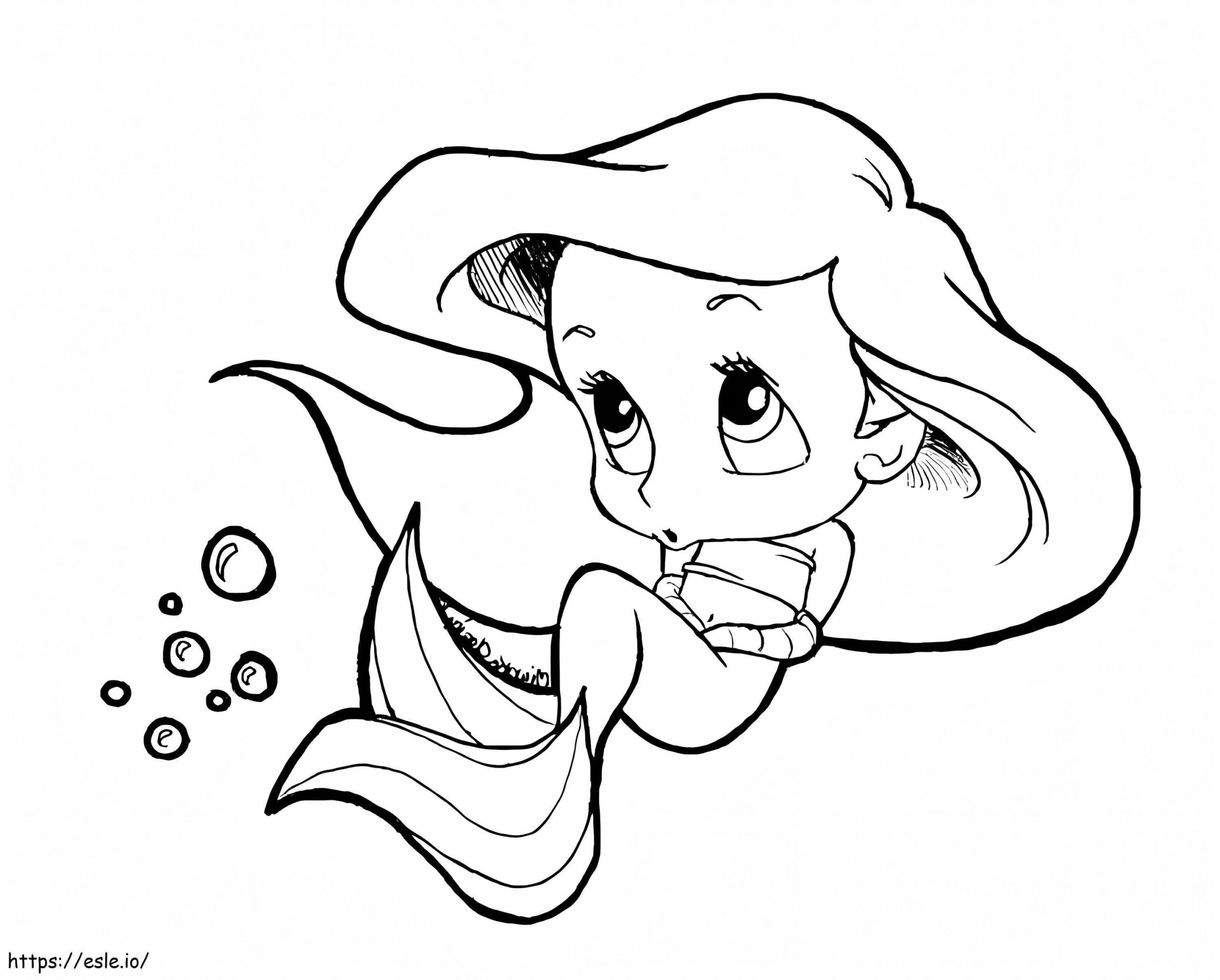 Chibi Ariel Coloring Page