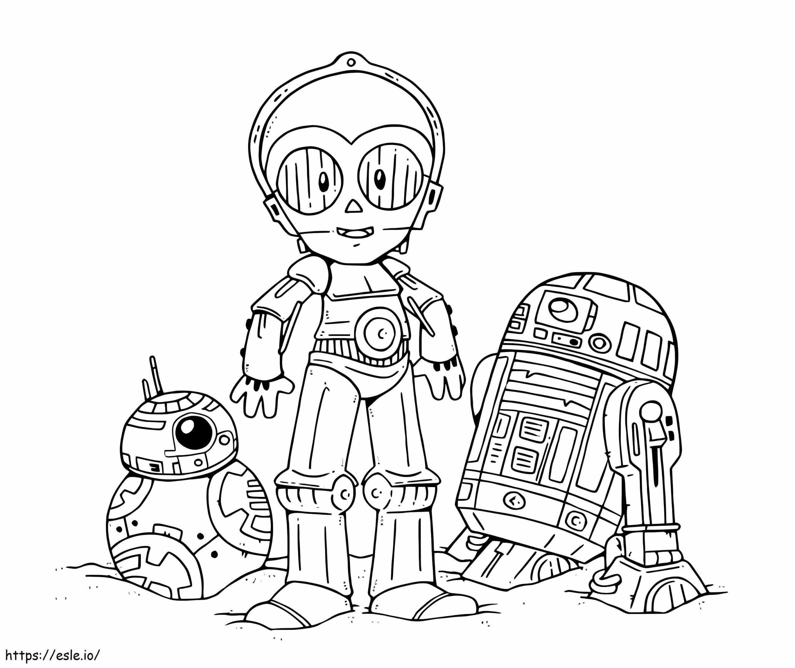 Chibi Droids Star Wars Coloring Page