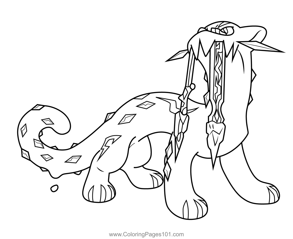 Chien Pao Pokemon Coloring Page For Kids Free Pokemon Printable 