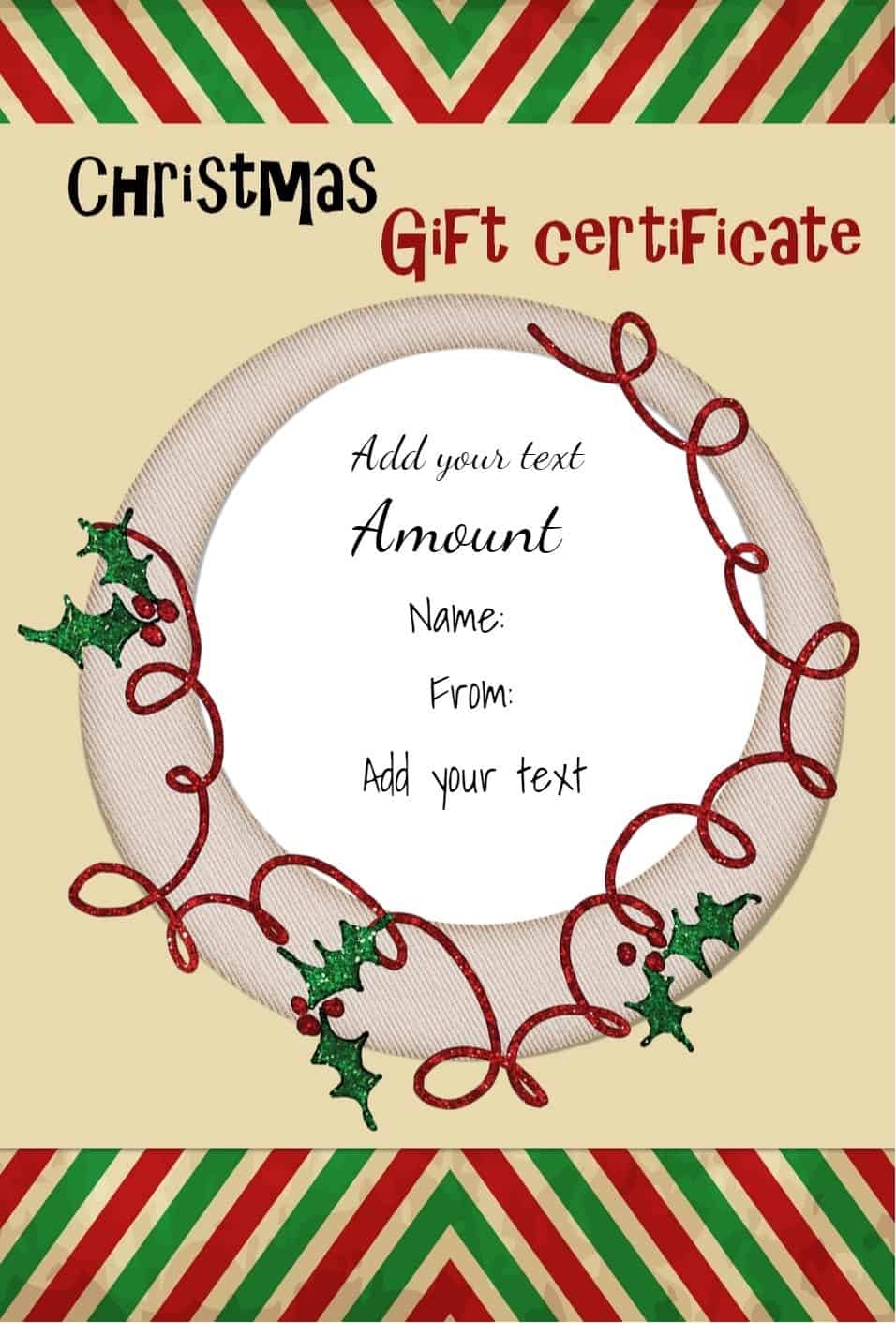 Christmas Gift Card Templates Free Printable