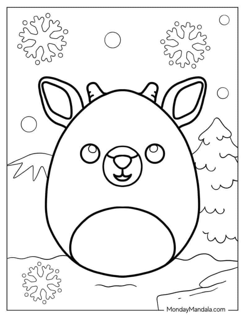 Christmas Squishmallow Coloring Pages Coloring Nation