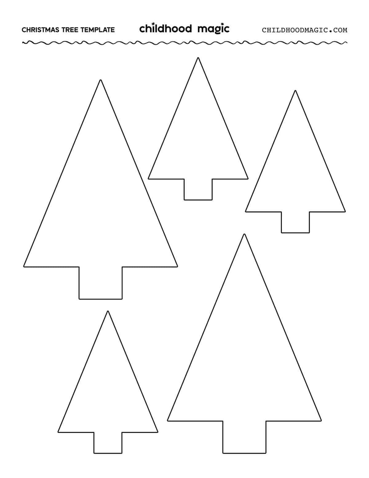 Christmas Tree Printable Template FREE Printable A Z