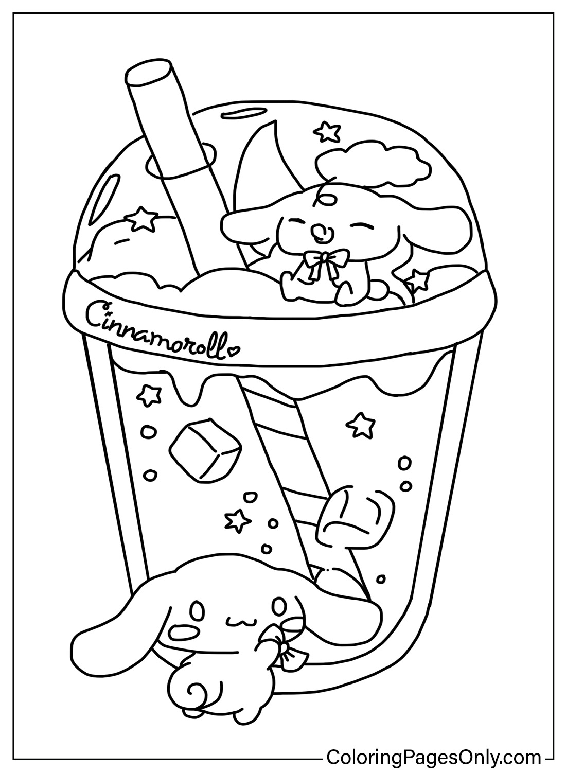 Cinnamoroll Bubble Tea Coloring Pages Free Printable Coloring Pages 