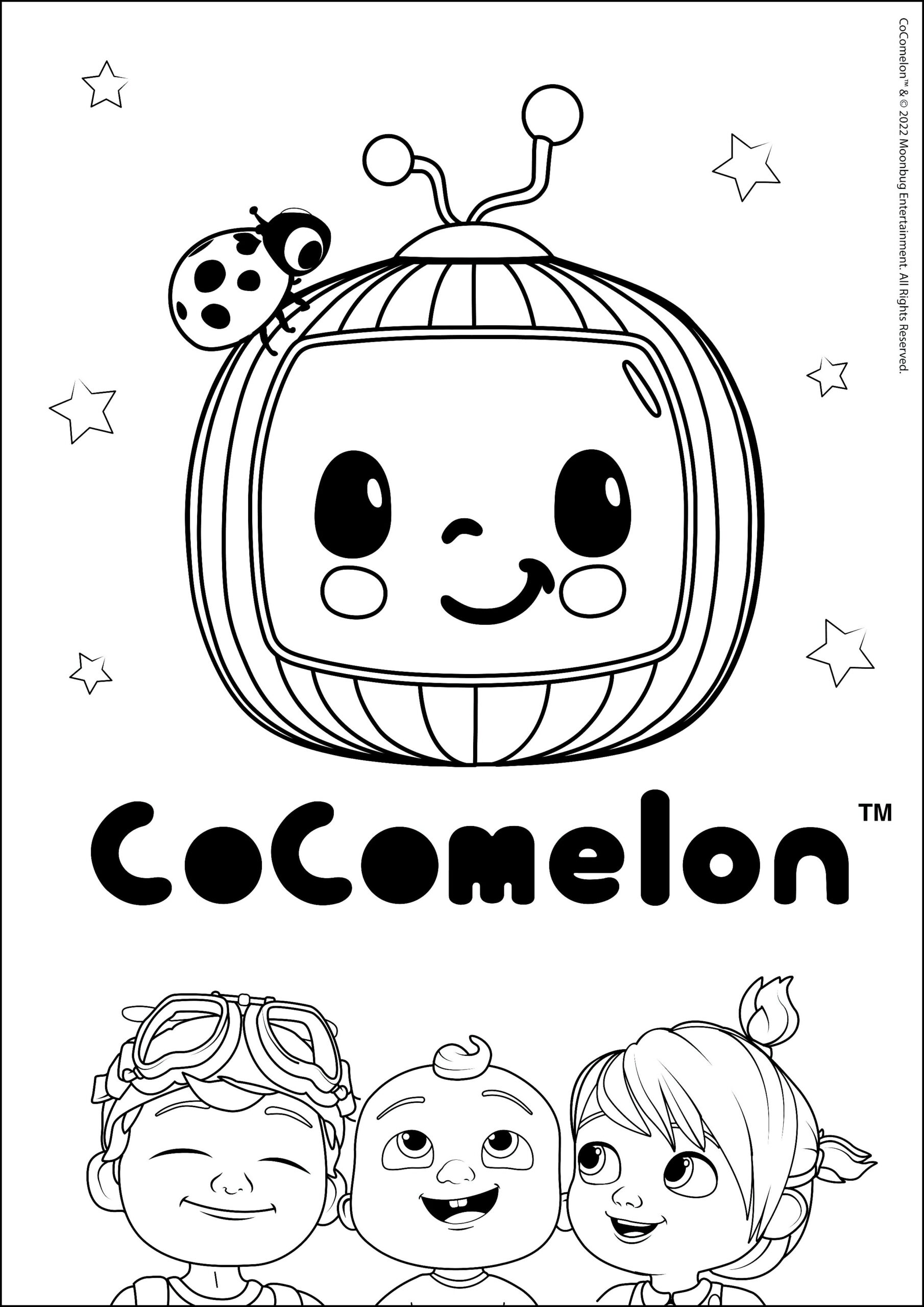 Cocomelon Mascot And Main Characters Cocomelon Coloring Pages For Kids