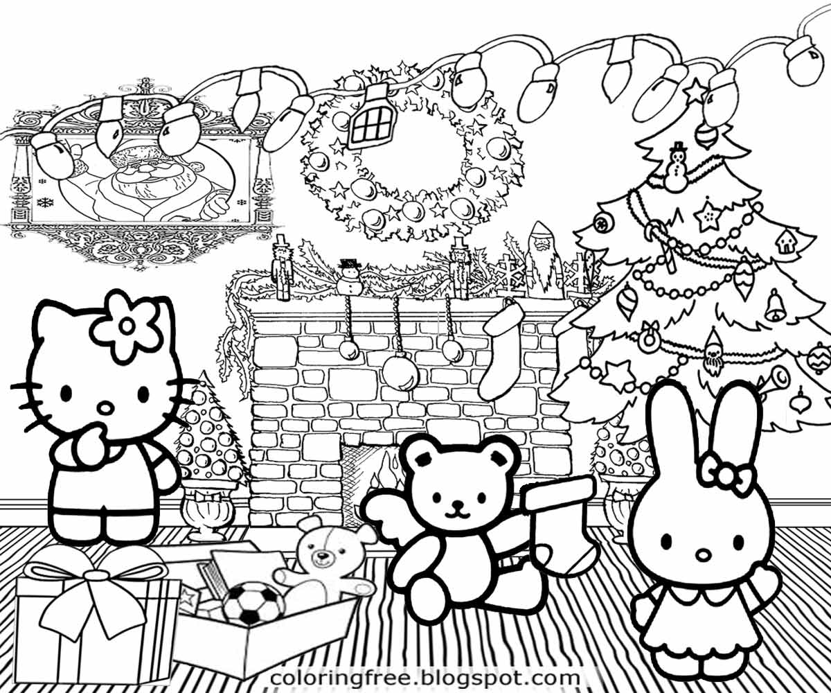 Collection Of Hello Kitty Christmas Coloring Pages Free Printable