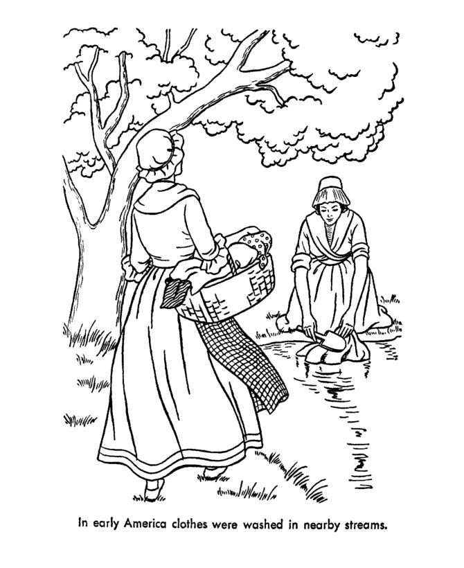 Colonial Life Coloring Pages Coloring Home